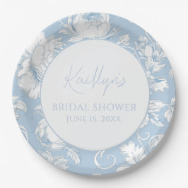 Blauw en wit chinoiserie bloemmotief papieren bordje