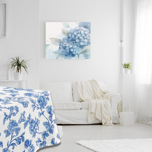 Blauw en wit chinoiserie bloemmotief  tafelkleed