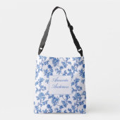 Blauw en wit Chinoiserie Bridesmaid Gift Crossbody Tas (Achterkant)