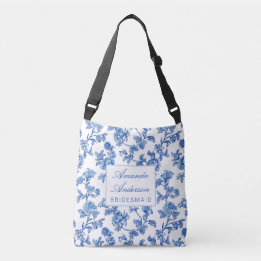 Blauw en wit Chinoiserie Bridesmaid Gift Crossbody Tas