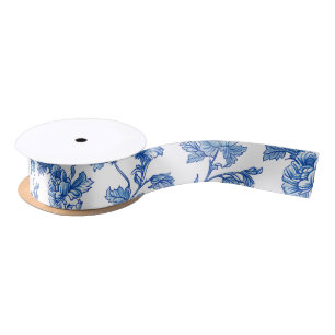Blauw en wit Chinoiserie Bridesmaid Gift Satijnen Lint