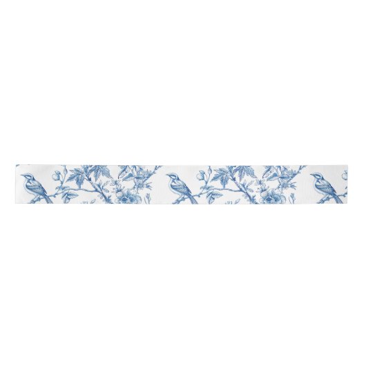 Blauw en wit Chinoiserie Bridesmaid Gift Satijnen Lint (Voorkant)