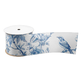 Blauw en wit Chinoiserie Bridesmaid Gift Satijnen Lint