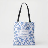 Blauw en wit Chinoiserie Bridesmaid Gift Tote Bag (Voorkant)