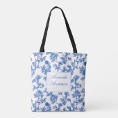 Blauw en wit Chinoiserie Bridesmaid Gift Tote Bag (Achterkant)