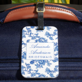 Blauw en wit Chinoiserie Bruidsmeisje Cadeau Bagagelabel