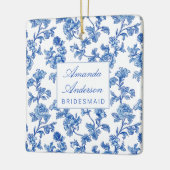 Blauw en wit Chinoiserie Bruidsmeisje Cadeau Keramisch Ornament (Links)