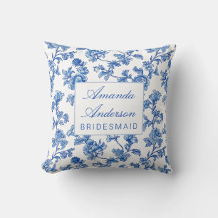 Blauw en wit Chinoiserie Bruidsmeisje Cadeau Kussen