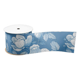 Blauw en wit Chinoiserie Bruidsmeisje Cadeau Satijnen Lint