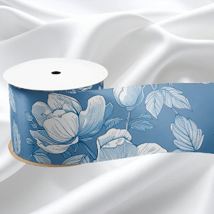 Blauw en wit Chinoiserie Bruidsmeisje Cadeau Satijnen Lint