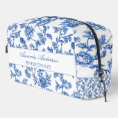 Blauw en wit Chinoiserie Bruidsmeisje Cadeau Toilettasje (Rechterhoek)