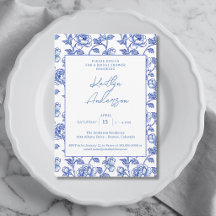 Blauw en wit Chinoiserie Bruiloftsfeest