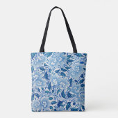 Blauw en Wit Chinoiserie Chic Tas met Monogram (Achterkant)