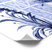 Blauw en Wit Chinoiserie Chinees Oosters Poster (Hoek)