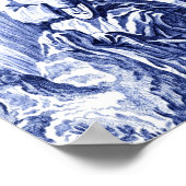 Blauw en Wit Chinoiserie Chinees Oosters Poster (Hoek)