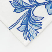 Blauw en Wit Chinoiserie Custom Name Fleece Deken (Hoek)