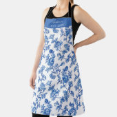 Blauw en Wit Chinoiserie Custom Name Schort (Insitu)