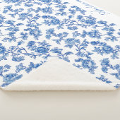 Blauw en Wit Chinoiserie Custom Name Sherpa Deken (3/4)