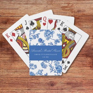 Blauw en wit Chinoiserie Dank Je Geschenkspel Pokerkaarten