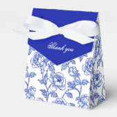 Blauw en wit Chinoiserie Dank u Bedankdoosjes (Voorkant Zijde)