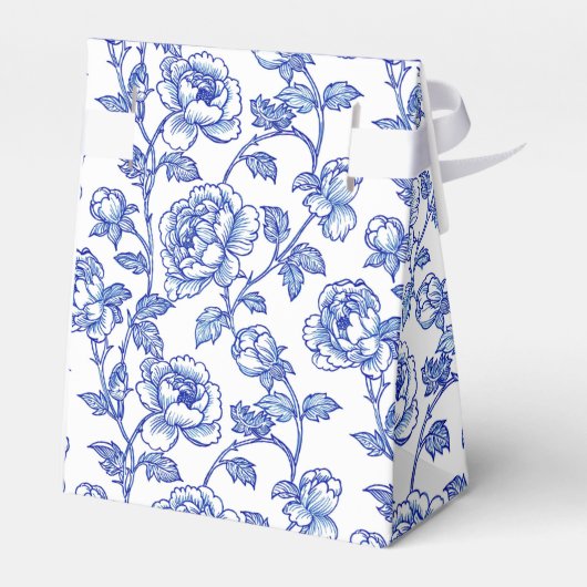 Blauw en wit Chinoiserie Dank u Bedankdoosjes (Achterkant)