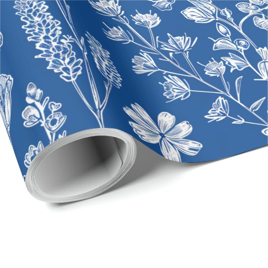 Blauw en wit Chinoiserie Decoupage Cadeaupapier (Rol Hoek)