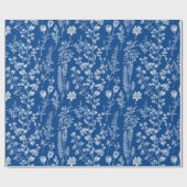 Blauw en wit Chinoiserie Decoupage Cadeaupapier (Vlak)