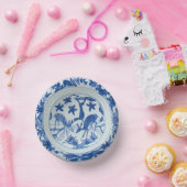Blauw en wit Chinoiserie Deer Faux China Papieren Kommen (Feest)