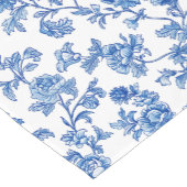 Blauw en wit Chinoiserie Floral Korte Tafelloper (Hoek)