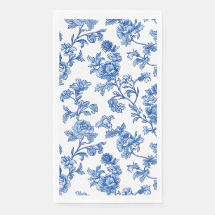 Blauw en wit Chinoiserie Floral Servet