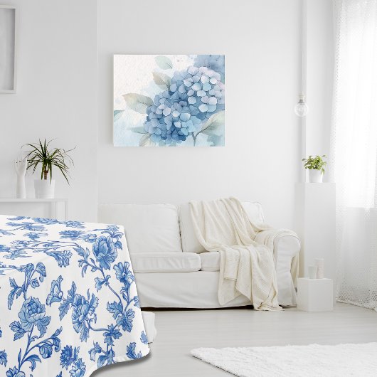 Blauw en wit Chinoiserie Floral Tafelkleed