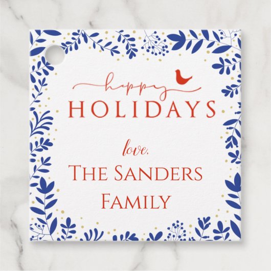 Blauw en Wit Chinoiserie, het Label van de Vogelgi (Voorkant)