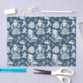 Blauw en wit Chinoiserie Kerstman Tissuepapier (Craft)