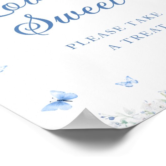 Blauw en wit Chinoiserie Liefde is Zoet Poster (Hoek)