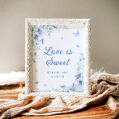 Blauw en wit Chinoiserie Liefde is Zoet Poster