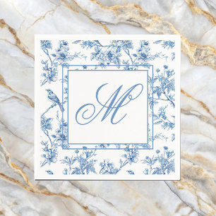 Blauw en wit Chinoiserie Monogram Notitieboek Servet