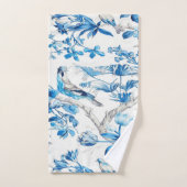 Blauw en Wit Chinoiserie Oriental 3 Stuk Luxe Bad Handdoek (Handdoek)