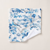 Blauw en Wit Chinoiserie Oriental 3 Stuk Luxe Bad Handdoek (Wasdoekje)