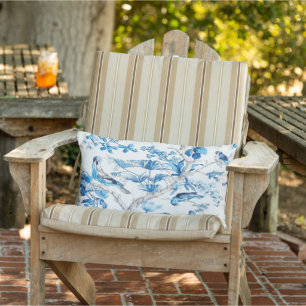 Blauw en wit Chinoiserie Patio Outdoor Buitenkussen