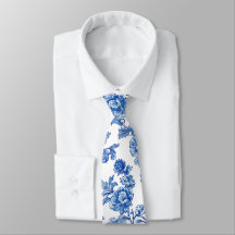 Blauw en wit Chinoiserie Roos Pioen