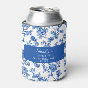 Blauw en wit chinoiserie roos pioenroos blikjeskoeler