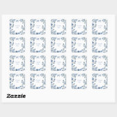 Blauw en wit Chinoiserie  Vierkante Sticker (Vel)