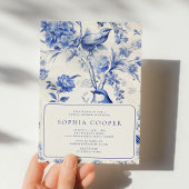 Blauw en wit Chinoiserie Vrijgezellenfeest Kaart