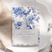 Blauw en wit Chinoiserie Vrijgezellenfeest Kaart