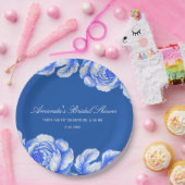 Blauw en wit Chinoiserie Vrijgezellenfeest Papieren Bordje (Feest)