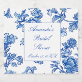 Blauw en wit Chinoiserie Vrijgezellenfeest Sparkling Wijnetiket (Enkel label)