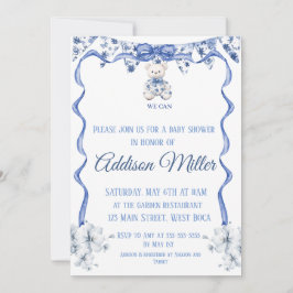 Blauw en wit Chinoiserie, We Can Bearly Wait  Kaart