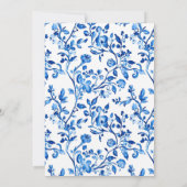 Blauw en wit Chinoiserie, We Can Bearly Wait  Kaart (Achterkant)