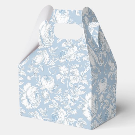 Blauw en wit chinoiseriepatroon bedankdoosjes (Achterkant)