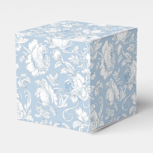 Blauw en wit chinoiseriepatroon bedankdoosjes (Voorkant Zijde)